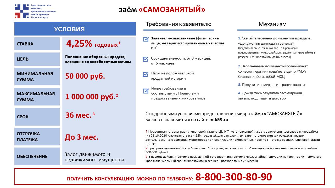 Новый льготный заем для самозанятых | Пермский муниципальный округ  Пермского края